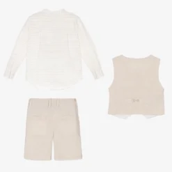Tutto Piccolo Beige Linen Striped Shorts Set -Outlet Little Gents Set Store tutto piccolo beige linen striped shorts set 494492 9e231538fd736c94d1ecc6e690d0e609308480d4