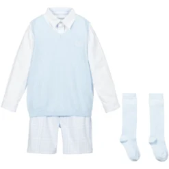 Tutto Piccolo Blue Shorts Set (4 Piece)