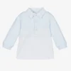 Tutto Piccolo Blue & White Cotton Polo Shirt