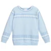 Tutto Piccolo Boys Blue Houndstooth Sweater
