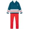 Tutto Piccolo Boys Green & Red Trouser Set