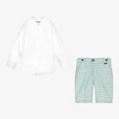 Tutto Piccolo Boys White & Green Shorts Set -Outlet Little Gents Set Store tutto piccolo boys white green shorts set 431874 c73de80a18b48cf4fa646489aa3978e44257a1b0