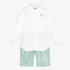 Tutto Piccolo Boys White & Green Shorts Set -Outlet Little Gents Set Store tutto piccolo boys white green shorts set 431874 e68e9495310666e233edd58adbc42676acf9daac