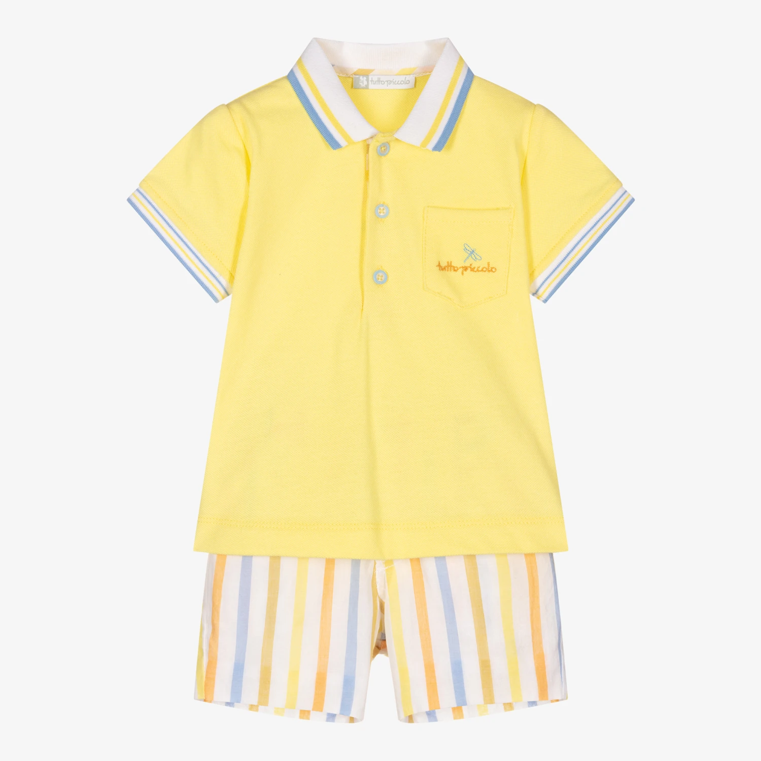 Tutto Piccolo Boys Yellow Cotton Shorts Set 1 Tutto Piccolo Boys Yellow Cotton Shorts Set