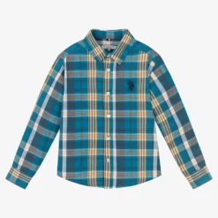 U.S. Polo Assn. Boys Blue Check Cotton Shirt