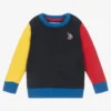 U.S. Polo Assn. Boys Blue Colourblock Knitted Sweater