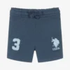 U.S. Polo Assn. Boys Blue Cotton Logo Shorts