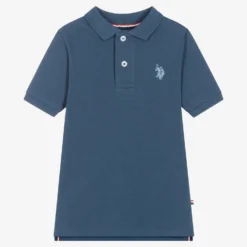 U.S. Polo Assn. Boys Blue Cotton Polo Shirt