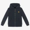 U.S. Polo Assn. Boys Blue Cotton Zip-Up Hoodie