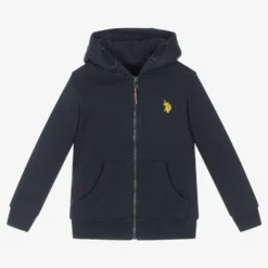 U.S. Polo Assn. Boys Blue Cotton Zip-Up Hoodie