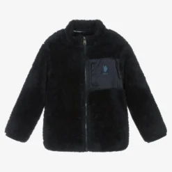 U.S. Polo Assn. Boys Blue Fleece Zip-Up Top