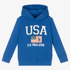 U.S. Polo Assn. Boys Blue Logo Cotton Hoodie