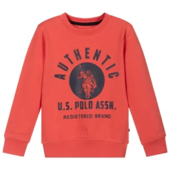U.S. Polo Assn. Boys Coral Red Logo Sweatshirt