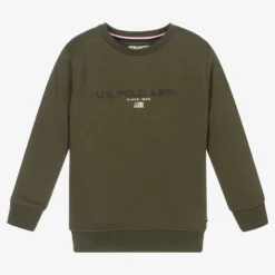 U.S. Polo Assn. Boys Green Cotton Sweatshirt