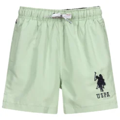 U.S. Polo Assn. Boys Green Logo Swim Shorts
