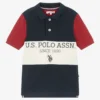 U.S. Polo Assn. Boys Navy Blue Colourblock Polo Shirt