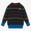 U.S. Polo Assn. Boys Navy Blue Cotton Striped Sweater