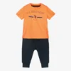 U.S. Polo Assn. Boys Orange & Blue Trouser Set