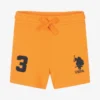 U.S. Polo Assn. Boys Orange Cotton Logo Shorts