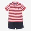 U.S. Polo Assn. Boys Red & Blue Shorts Set