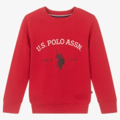 U.S. Polo Assn. Boys Red Cotton Logo Sweatshirt