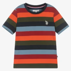 U.S. Polo Assn. Boys Red & Navy Blue Striped T-Shirt