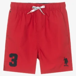 U.S. Polo Assn. Boys Red Swim Shorts