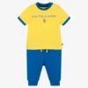 U.S. Polo Assn. Boys Yellow & Blue Trouser Set