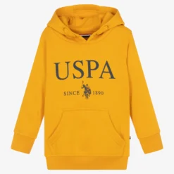 U.S. Polo Assn. Boys Yellow Cotton Logo Hoodie