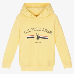 U.S. Polo Assn. Boys Yellow Logo Cotton Hoodie