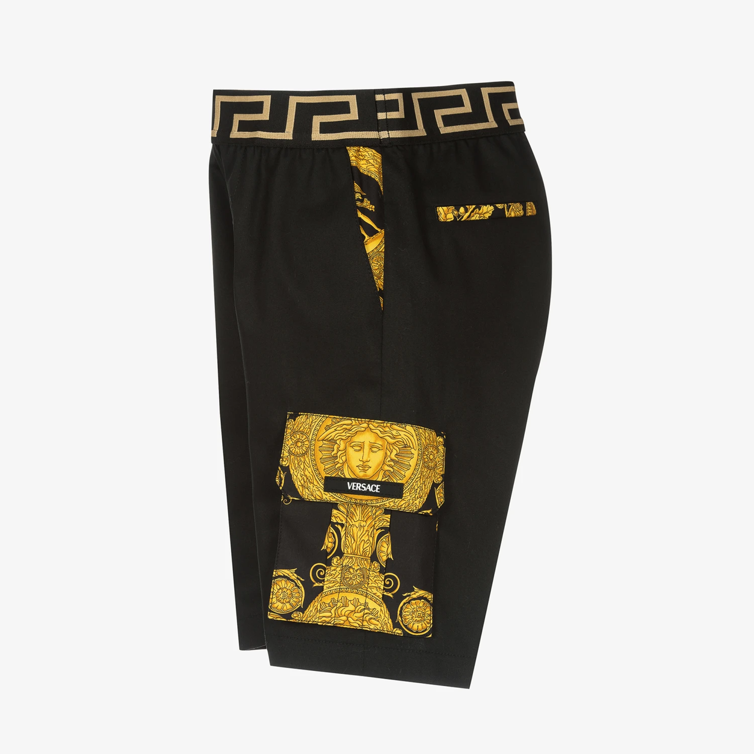 Versace Boys Black & Gold Cotton Barocco Shorts 3 Versace Boys Black & Gold Cotton Barocco Shorts - Image 3