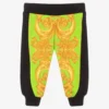 Versace Boys Black & Green Barocco Joggers