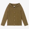 Wedoble Green Knitted Hooded Cardigan