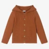 Wedoble Orange Knitted Hooded Cardigan