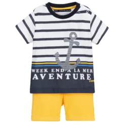 Week-end à La Mer Boys Cotton Shorts Set