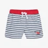 Week-end à La Mer Boys White Breton Stripe Swim Shorts