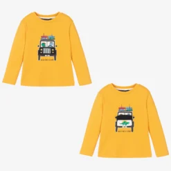 Week-end à La Mer Boys Yellow Cotton Top