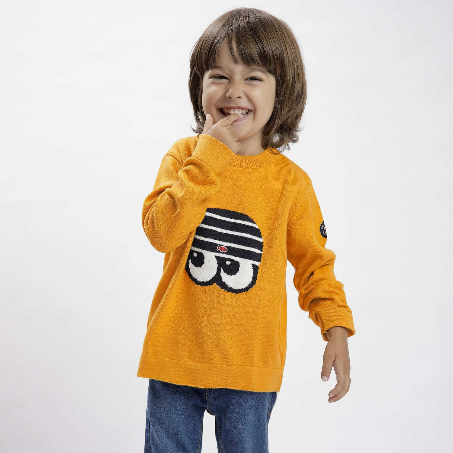 Week-end à La Mer Boys Yellow Knitted Sweater 2 Week-end à La Mer Boys Yellow Knitted Sweater - Image 2