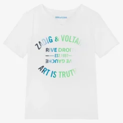 Zadig & Voltaire Zadig&Voltaire Boys White Cotton Henley T-Shirt
